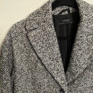 ZARA Oversized Fuzzy Coat (Grey), XS